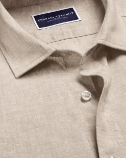 Casual Shirts|Extra Slim Fit Shirts<Charles Tyrwhitt Pure Linen Shirt - Oatmeal