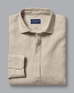 Casual Shirts|Extra Slim Fit Shirts<Charles Tyrwhitt Pure Linen Shirt - Oatmeal