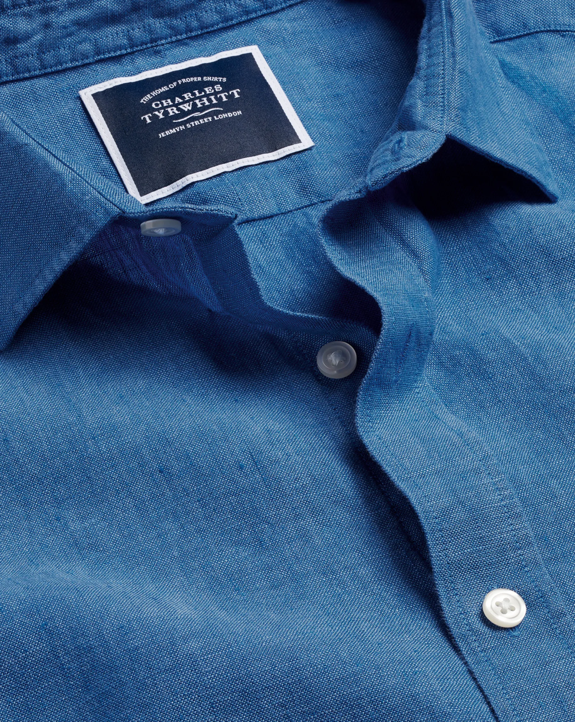 Shirt Sale|Casual Shirts<Charles Tyrwhitt Pure Linen Shirt - Ocean Blue