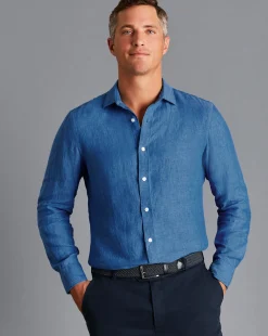 Shirt Sale|Casual Shirts<Charles Tyrwhitt Pure Linen Shirt - Ocean Blue