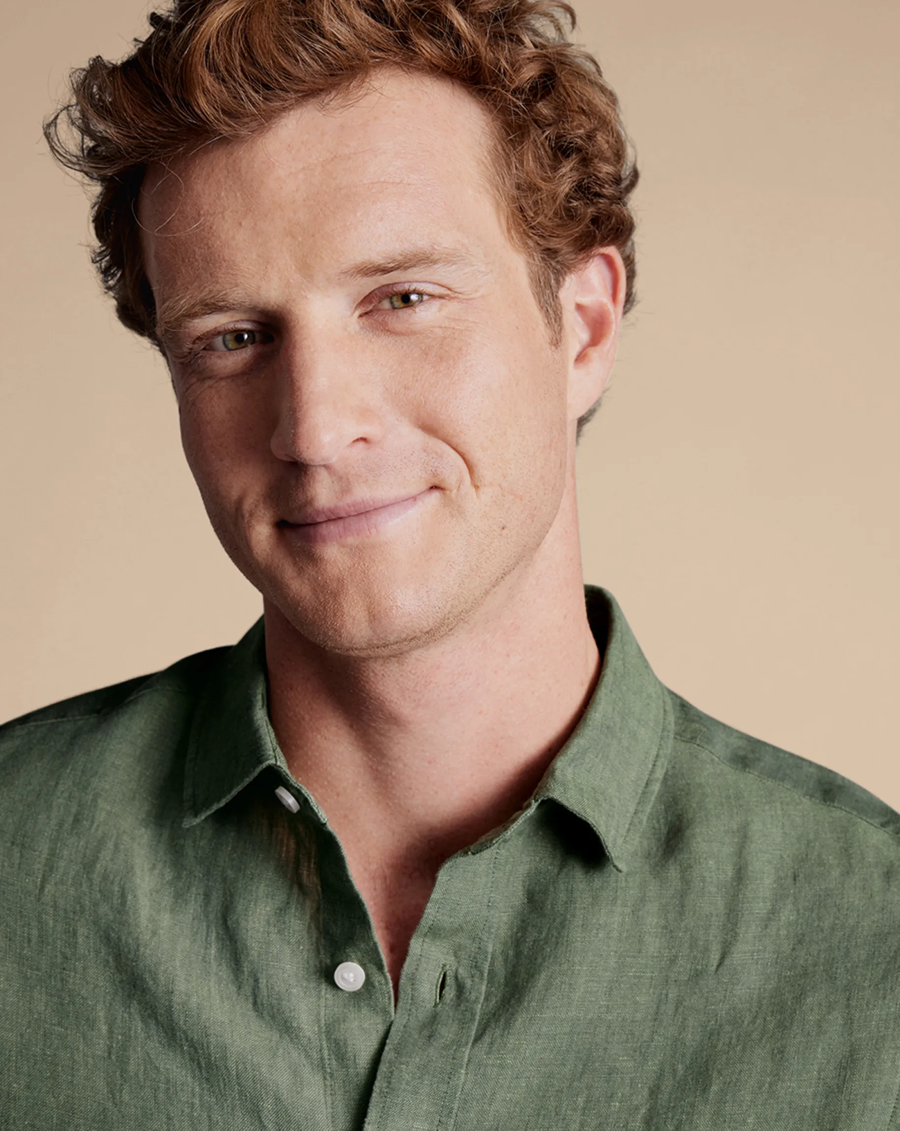 Casual Shirts|Extra Slim Fit Shirts<Charles Tyrwhitt Pure Linen Shirt - Green Olive