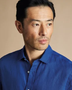 Casual Shirts|Blue Shirts<Charles Tyrwhitt Pure Linen Shirt - Blue Royal