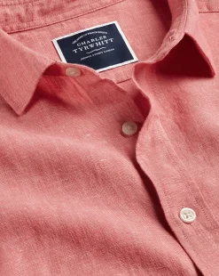 Casual Shirts|17"<Charles Tyrwhitt Pure Linen Shirt - Salmon Pink
