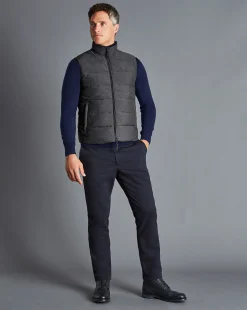 Coats & Jackets<Charles Tyrwhitt Quilted Vest - Grey Melange