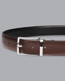 Belts & Suspenders|Leather Goods<Charles Tyrwhitt Reversible Made in England Leather Belt - & Brown Black
