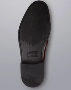 Shoes<Charles Tyrwhitt Rubber Sole High Shine Leather Derby Shoes - Dark Chocolate
