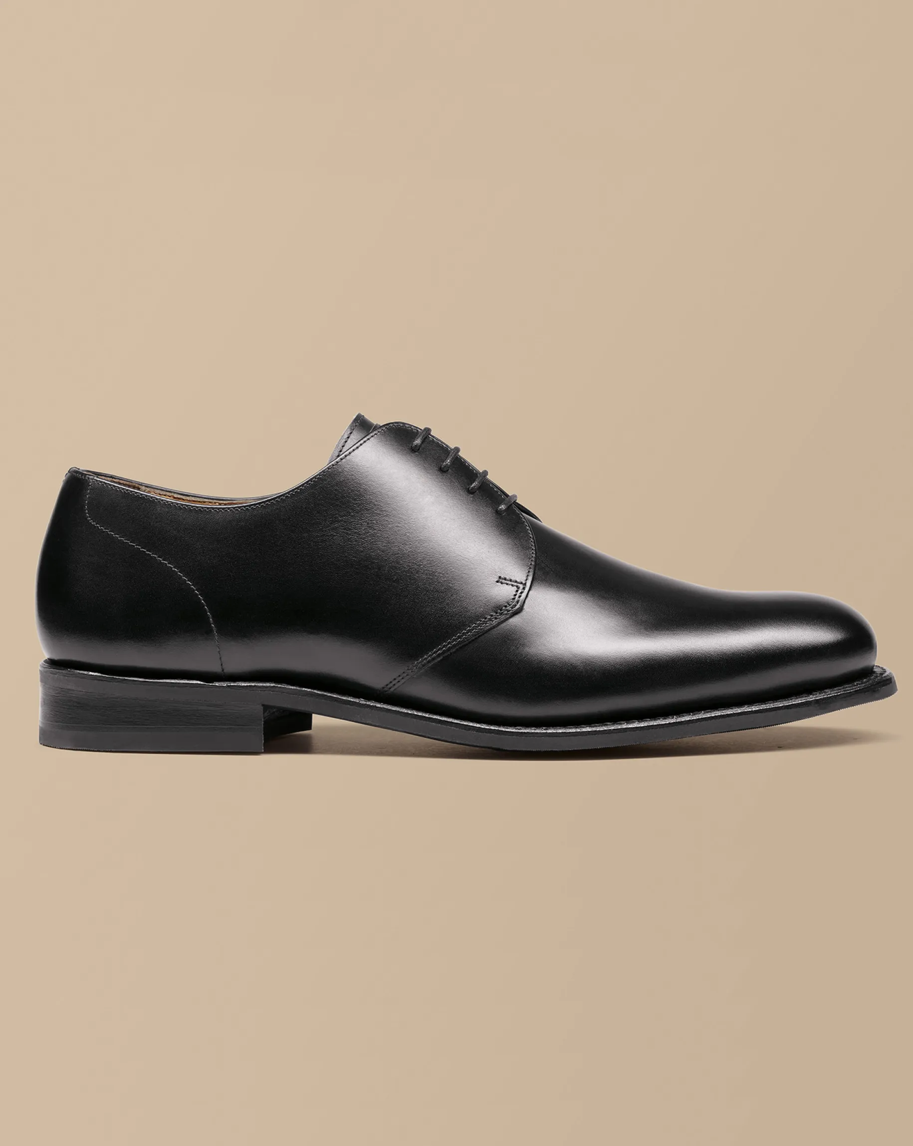 Smart Shoes|Black Shoes<Charles Tyrwhitt Rubber Sole Leather Derby Shoes - Black