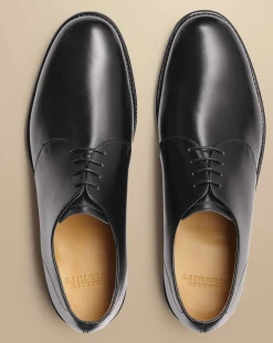 Smart Shoes|Black Shoes<Charles Tyrwhitt Rubber Sole Leather Derby Shoes - Black