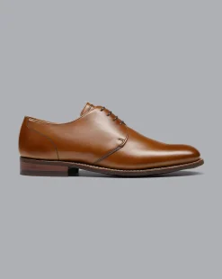 Shoes<Charles Tyrwhitt Rubber Sole Leather Derby Shoes - Dark Tan