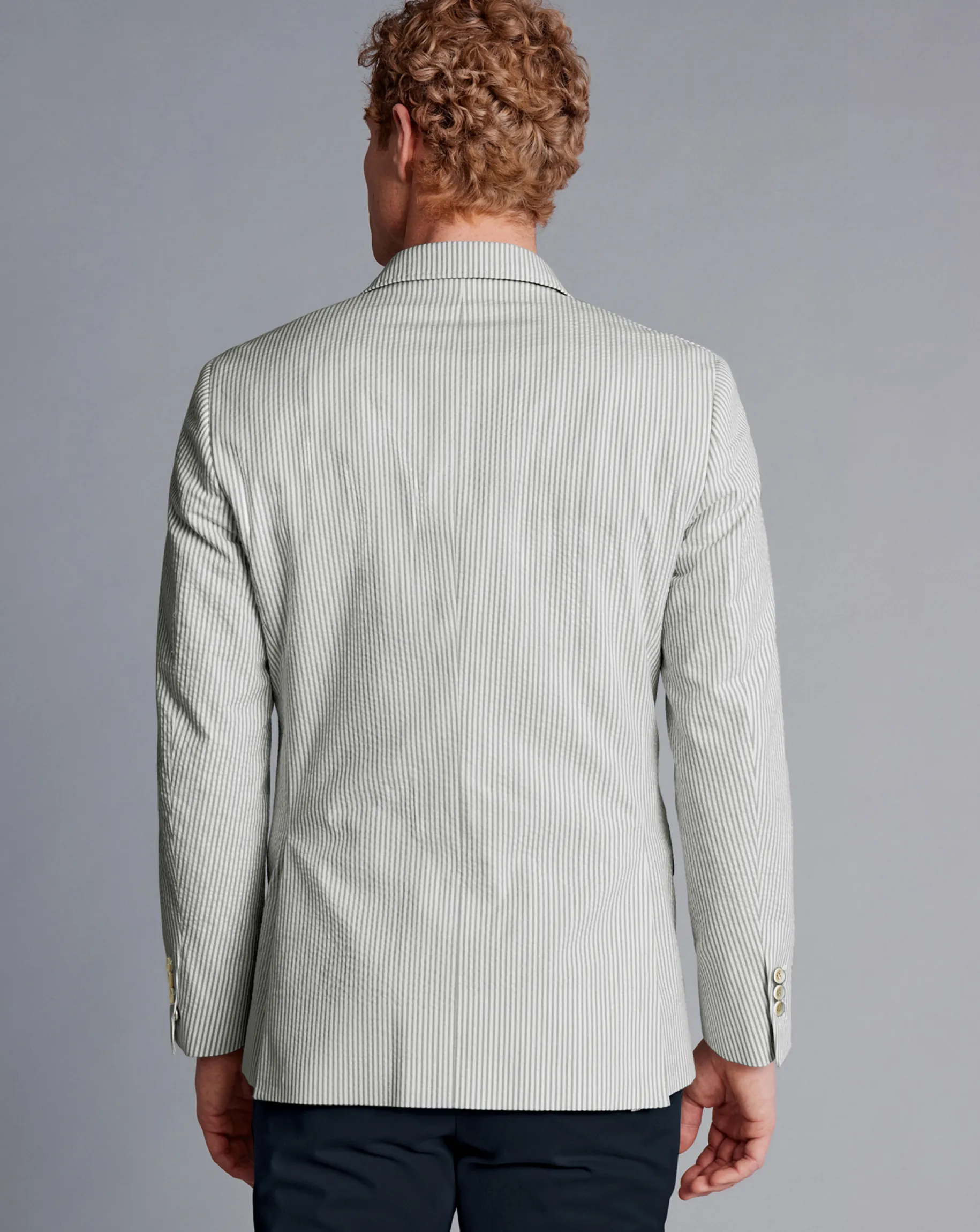 Coats & Jackets|Blazers<Charles Tyrwhitt Seersucker Jacket - Silver Grey
