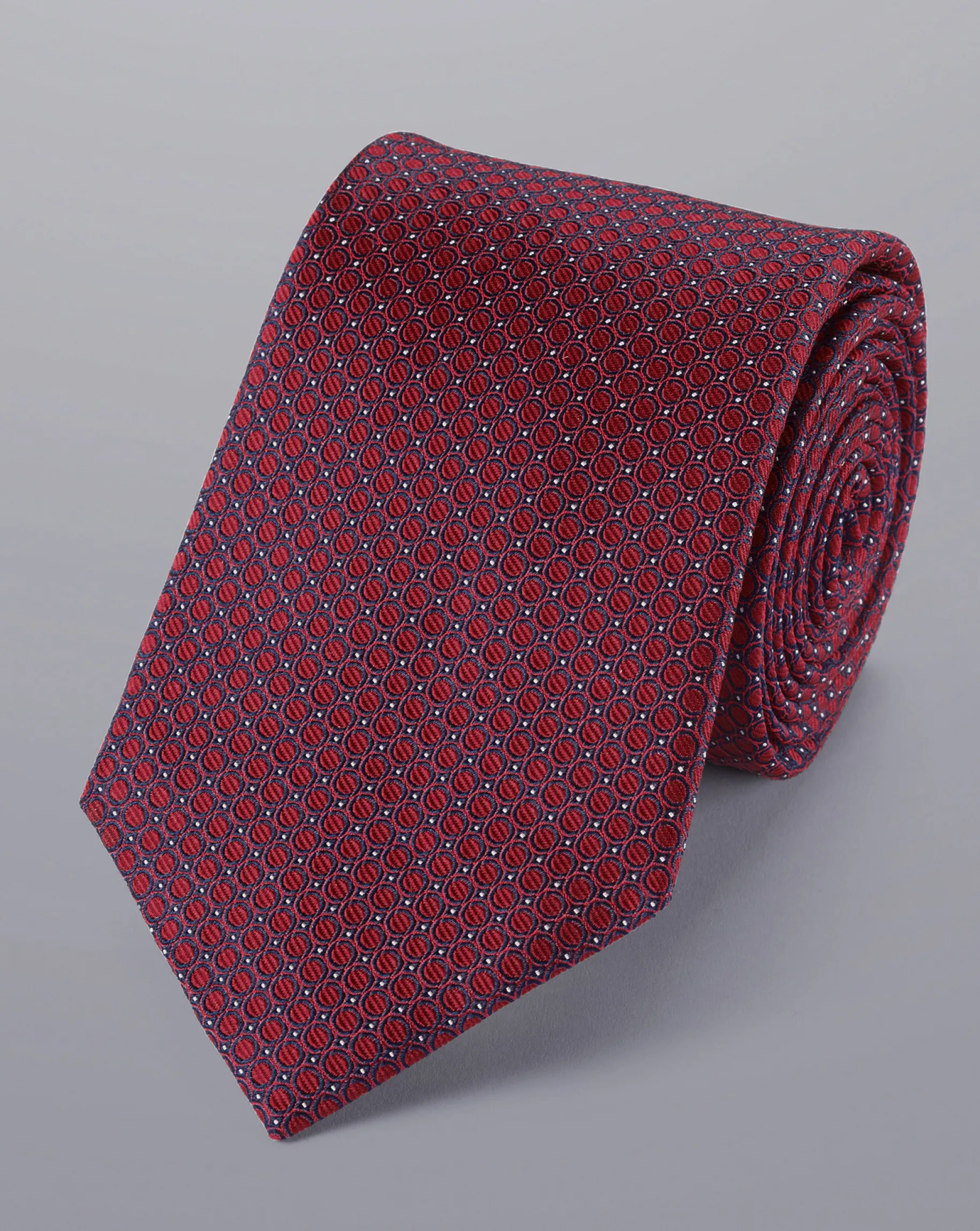Ties & Bow-ties<Charles Tyrwhitt Semi Plain Pattern Silk Tie - Red