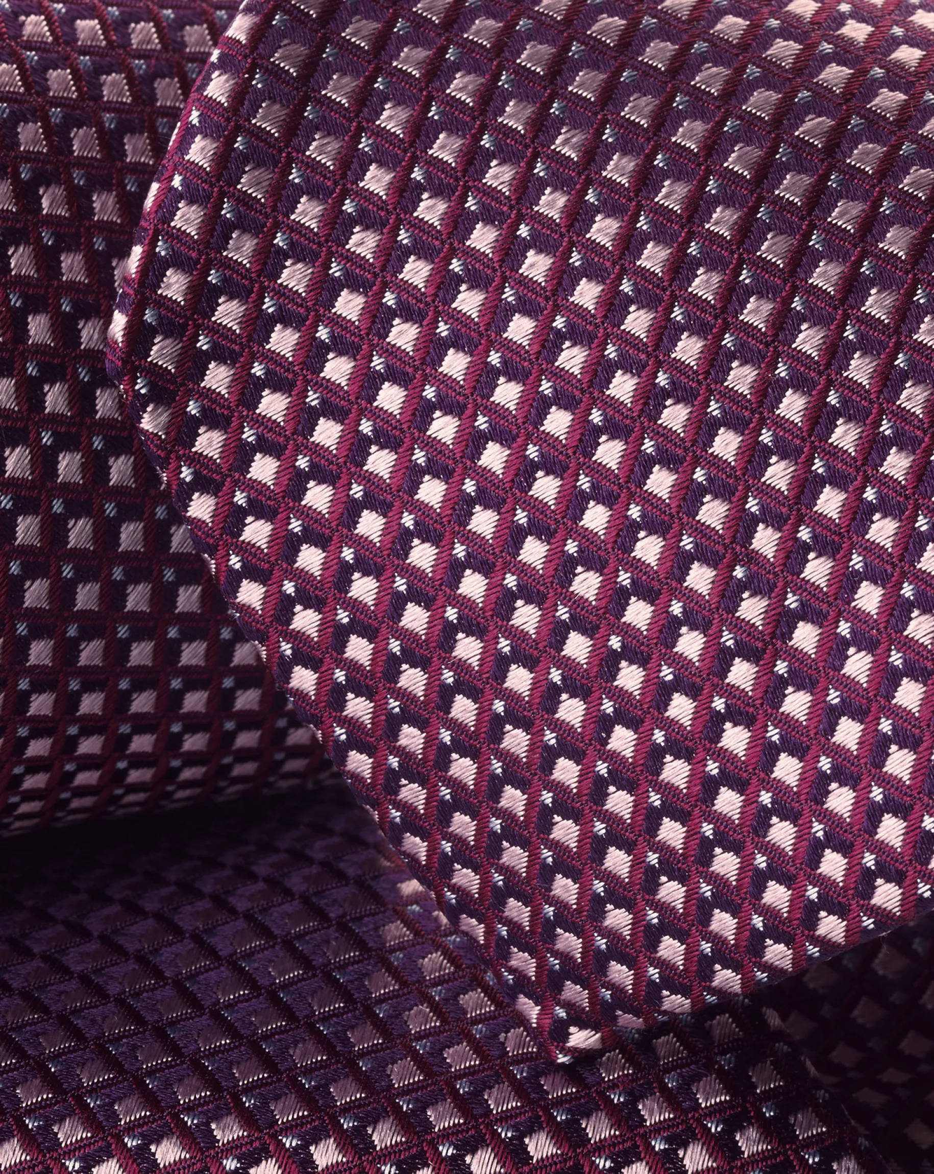 Ties & Bow-ties<Charles Tyrwhitt Semi Plain Pattern Silk Tie - Dark Pink