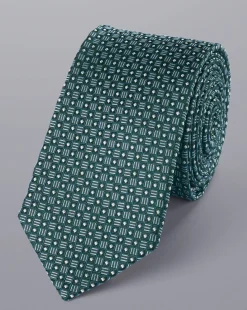Ties & Bow-ties<Charles Tyrwhitt Semi-Plain Silk Slim Tie - Green