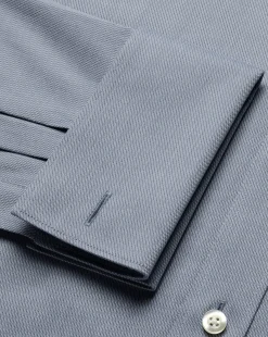 Shirt Sale|Dress Shirts<Charles Tyrwhitt Semi-Spread Collar Egyptian Cotton Hampton Weave Shirt - Steel Blue