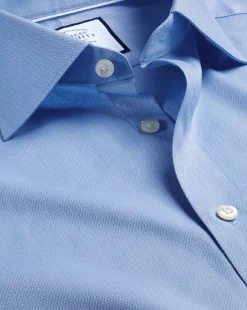 Shirt Sale|Dress Shirts<Charles Tyrwhitt Semi-Spread Collar Egyptian Cotton Berkshire Weave Shirt - Cornflower Blue