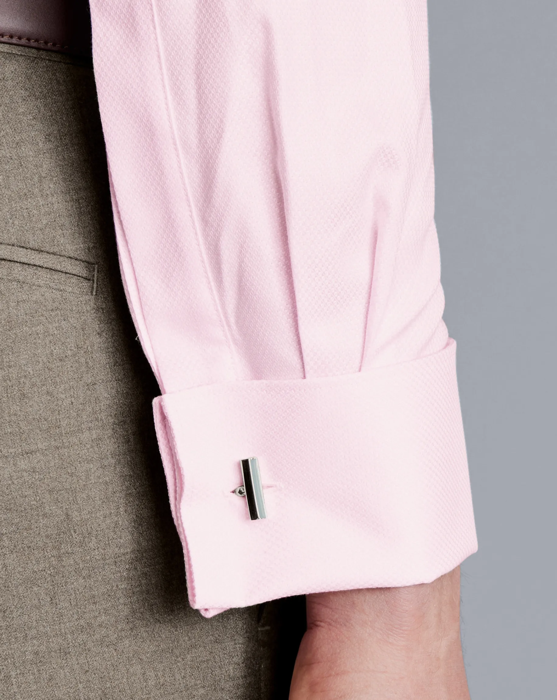 Shirt Sale|Dress Shirts<Charles Tyrwhitt Semi-Spread Collar Egyptian Cotton Hudson Weave Shirt - Light Pink