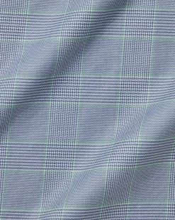 Shirt Sale|Dress Shirts<Charles Tyrwhitt Semi-Spread Collar Egyptian Cotton Twill Prince Of Wales Shirt - Steel Blue