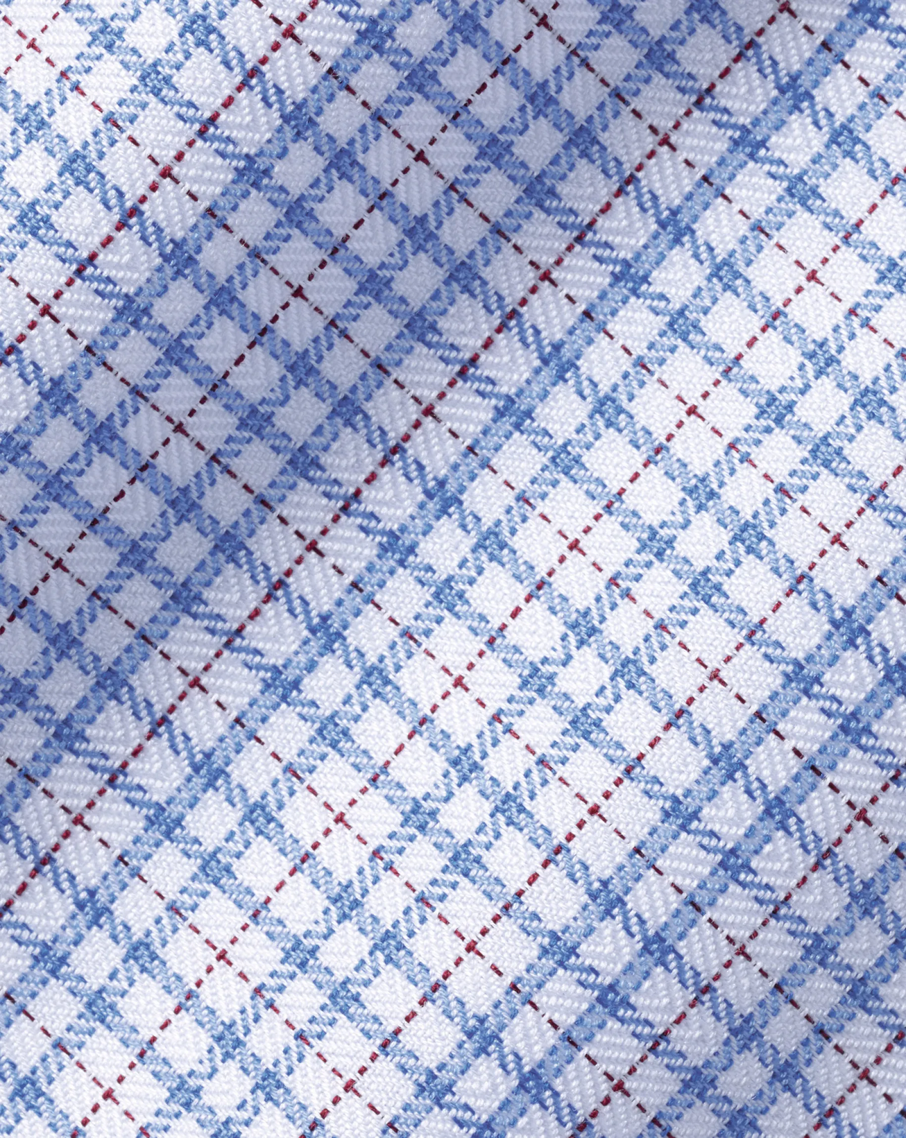 Dress Shirts|M<Charles Tyrwhitt Semi-Spread Collar Egyptian Cotton Multi Check Shirt - Cornflower Blue
