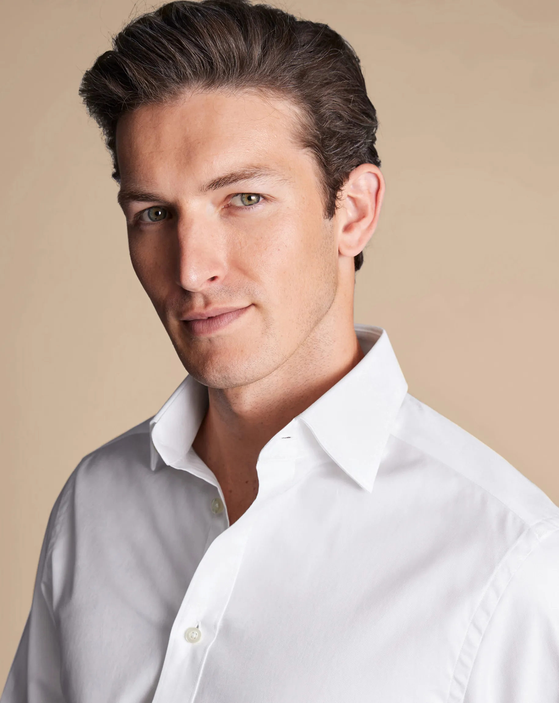 Egyptian Cotton Shirts|Dress Shirts<Charles Tyrwhitt Semi-Spread Collar Egyptian Cotton Twill Shirt - White