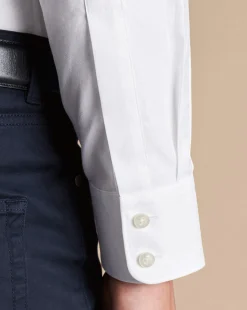 Egyptian Cotton Shirts|Dress Shirts<Charles Tyrwhitt Semi-Spread Collar Egyptian Cotton Twill Shirt - White