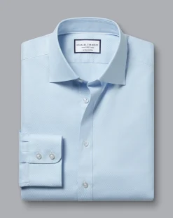 Shirt Sale|Dress Shirts<Charles Tyrwhitt Semi-Spread Collar Egyptian Cotton Hudson Weave Shirt - Light Blue