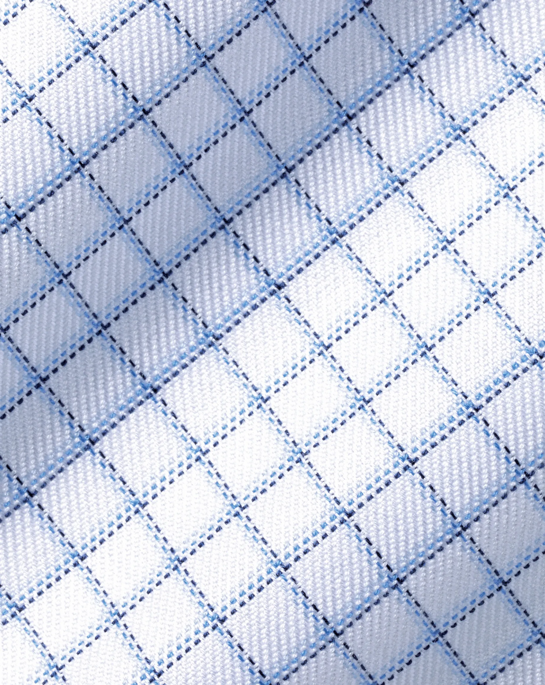 Dress Shirts|XL<Charles Tyrwhitt Semi-Spread Collar Egyptian Cotton Check Shirt - Ocean Blue