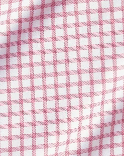 Shirt Sale|Dress Shirts<Charles Tyrwhitt Semi-Spread Collar Egyptian Cotton Twill Fine Check Shirt - Dark Pink