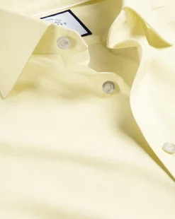 Shirt Sale|Dress Shirts<Charles Tyrwhitt Semi-Spread Collar Egyptian Cotton Berkshire Weave Shirt - Lemon Lemon Yellow