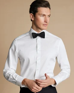 Luxury Shirts|Dress Shirts<Charles Tyrwhitt Semi-Spread Collar Luxury Twill Shirt - White