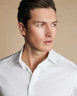 Luxury Shirts|Dress Shirts<Charles Tyrwhitt Semi-Spread Collar Luxury Twill Shirt - White