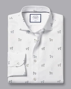 Casual Shirts|Dress Shirts<Charles Tyrwhitt Semi-Spread Collar Non-Iron Dalmatian Print Shirt - Multi Multicoloured