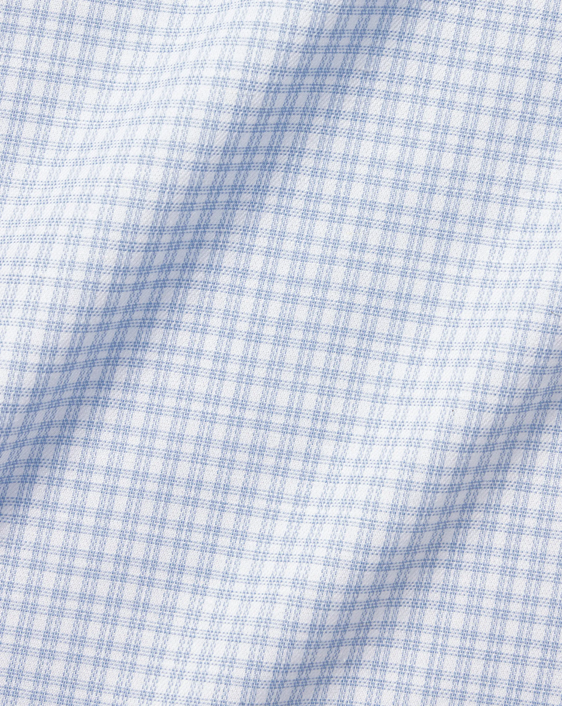Shirt Sale|Casual Shirts<Charles Tyrwhitt Semi-Spread Collar Non-Iron Cotton Linen Check Shirt - Sky Blue
