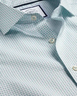 Shirt Sale|Casual Shirts<Charles Tyrwhitt Semi-Spread Collar Non-Iron Petal Print Shirt - Green Aqua