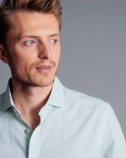 Shirt Sale|Casual Shirts<Charles Tyrwhitt Semi-Spread Collar Non-Iron Petal Print Shirt - Green Aqua