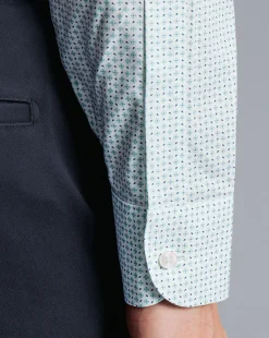 Shirt Sale|Casual Shirts<Charles Tyrwhitt Semi-Spread Collar Non-Iron Petal Print Shirt - Green Aqua