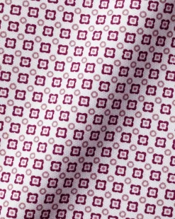 Shirt Sale<Charles Tyrwhitt Semi-Spread Collar Shadow Diamond Print Non-Iron Shirt - Blackberry Purple