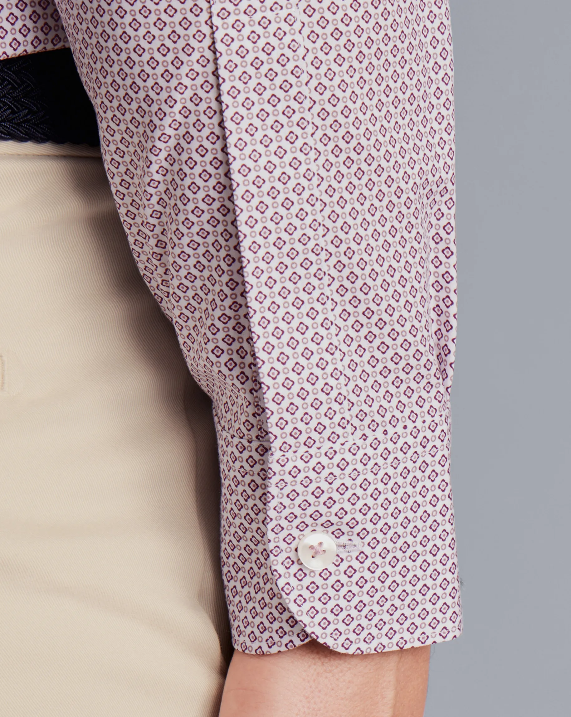 Shirt Sale<Charles Tyrwhitt Semi-Spread Collar Shadow Diamond Print Non-Iron Shirt - Blackberry Purple