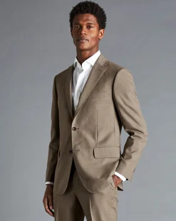 Suit Jackets|Blazers<Charles Tyrwhitt Sharkskin Suit Jacket - Oatmeal