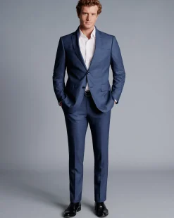 Suit Jackets|Blazers<Charles Tyrwhitt Sharkskin Suit Jacket - Ocean Blue