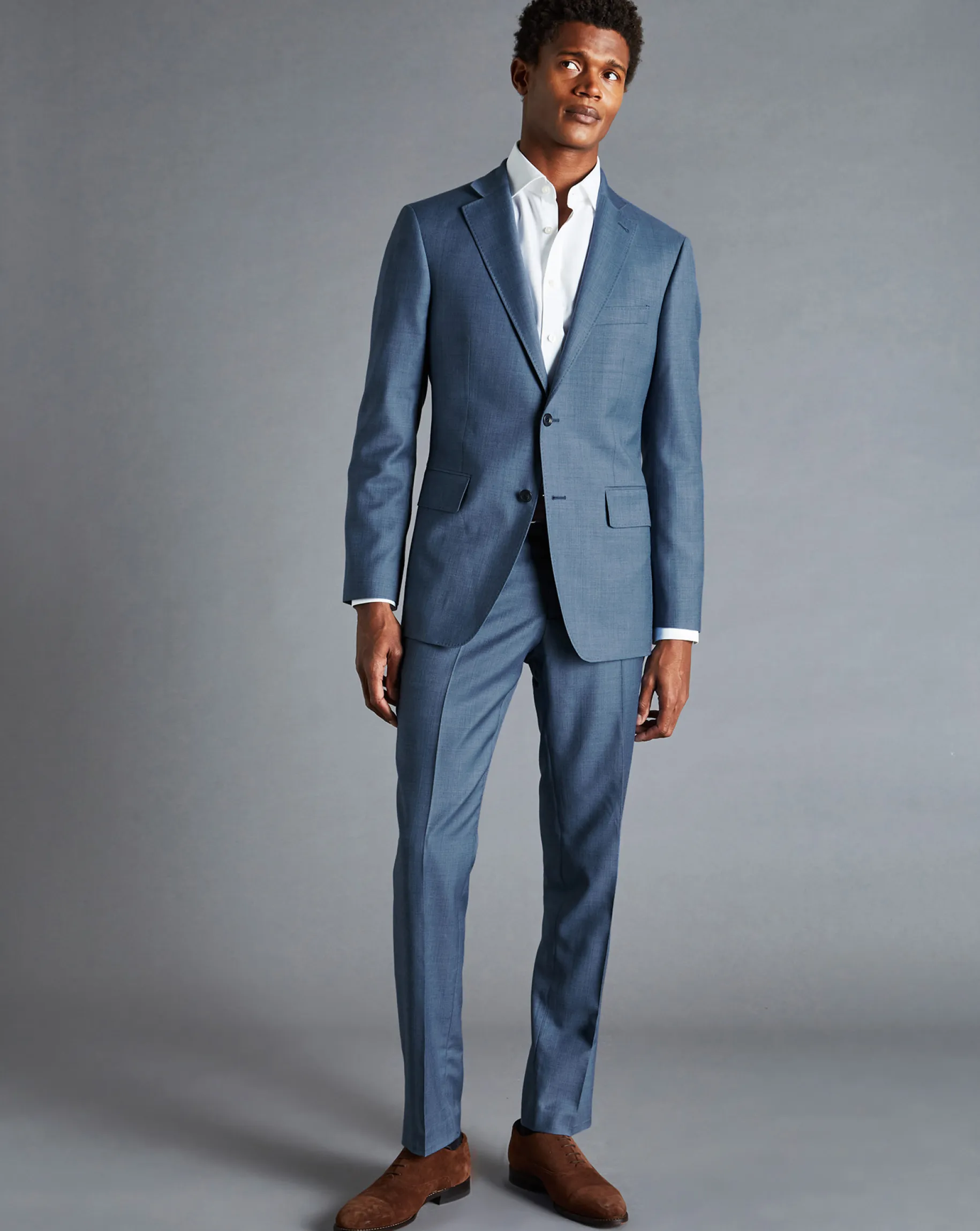 Suit Pants|Pants & Shorts<Charles Tyrwhitt Sharkskin Suit Pants - Cornflower Blue