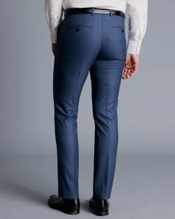 Suit Pants|Pants & Shorts<Charles Tyrwhitt Sharkskin Suit Pants - Ocean Blue
