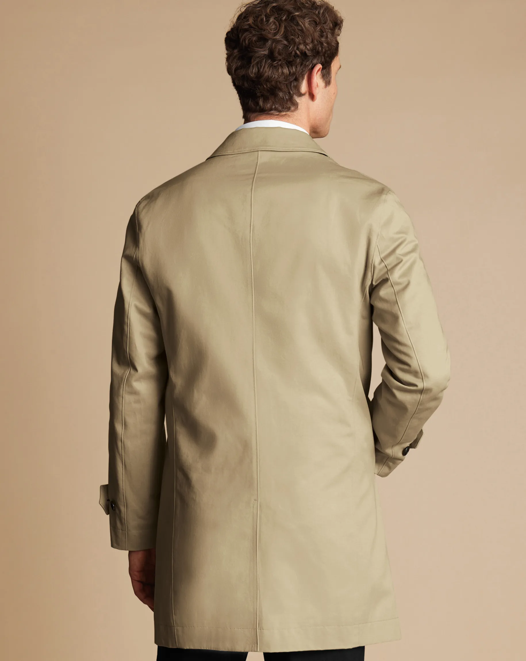 Coats|Raincoats<Charles Tyrwhitt Showerproof Cotton Raincoat - Limestone