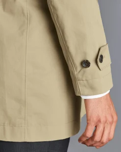 Coats|Raincoats<Charles Tyrwhitt Showerproof Cotton Raincoat - Limestone