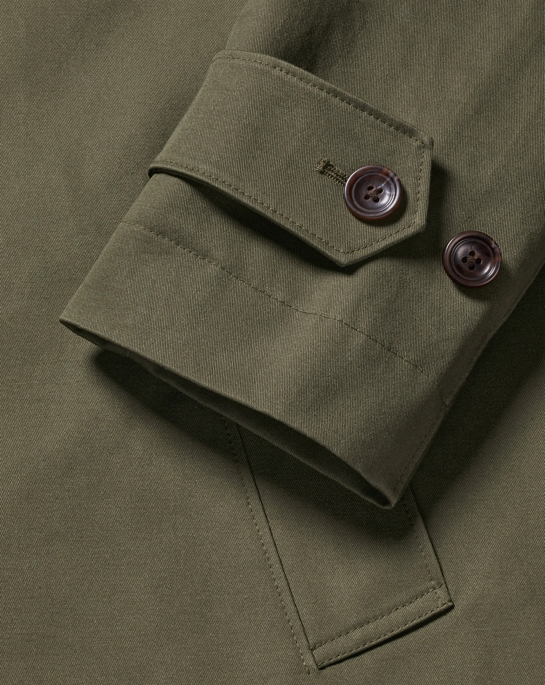 Coats|Raincoats<Charles Tyrwhitt Showerproof Cotton Raincoat - Green Olive