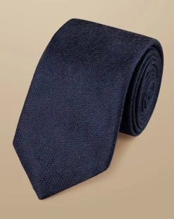 Ties & Bow-ties<Charles Tyrwhitt Silk Linen Tie - French Blue