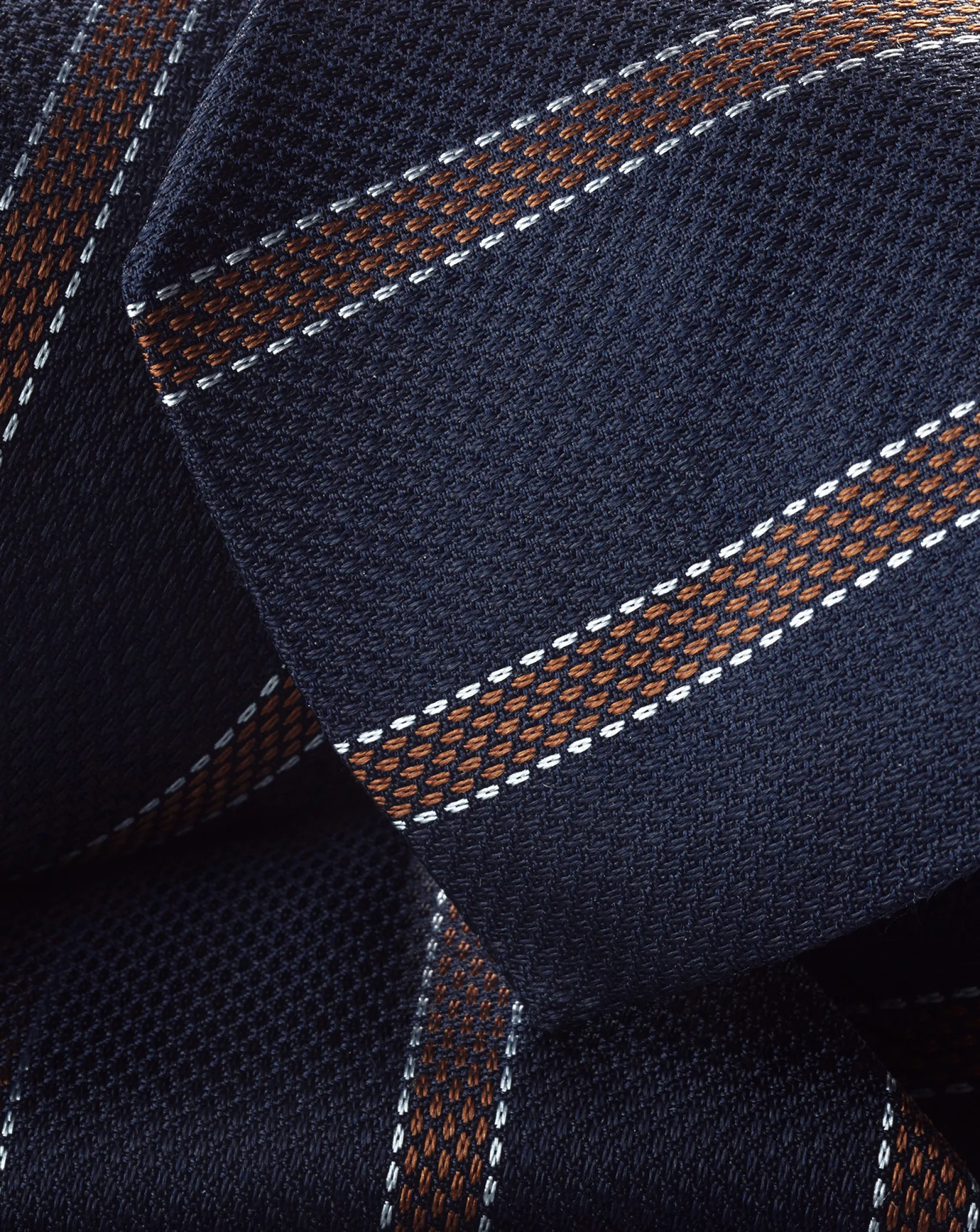 Ties & Bow-ties<Charles Tyrwhitt Silk Stripe Tie - French Blue & Camel