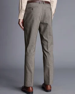 Pants & Shorts<Charles Tyrwhitt Smart Cotton Stretch Pants - Taupe