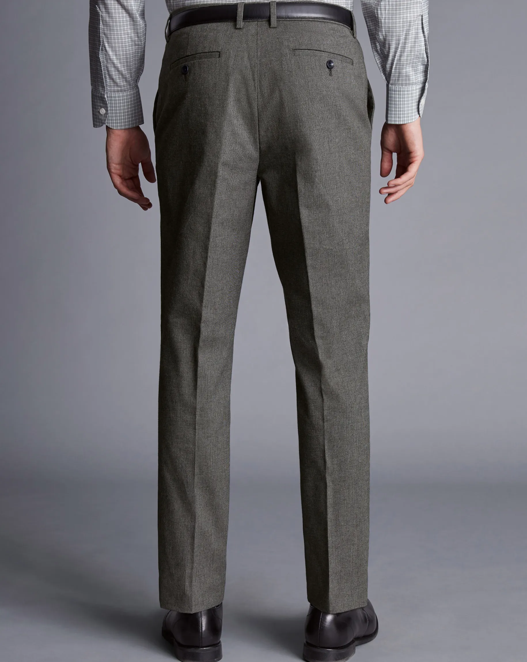 Seasonal Looks|Pants & Shorts<Charles Tyrwhitt Smart Cotton Stretch Pants - Dark Grey