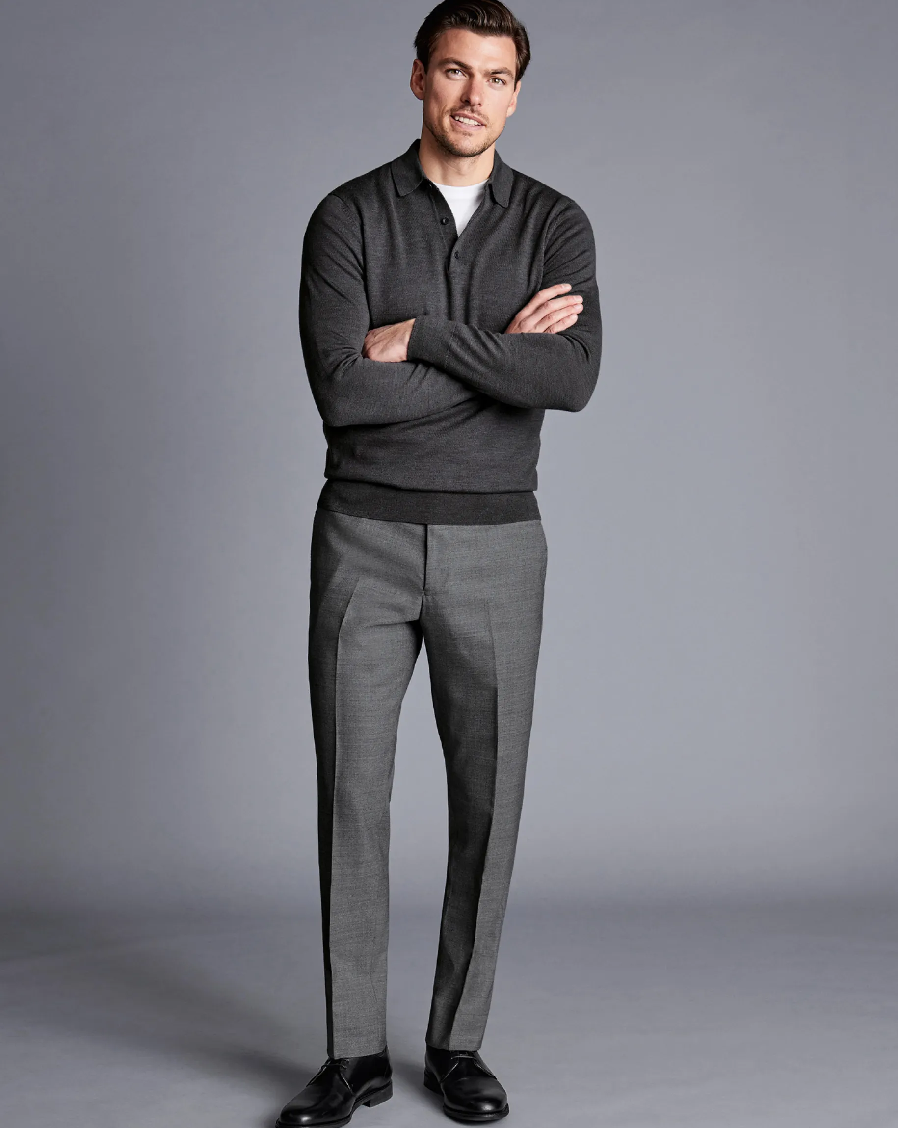 Smart Pants|Grey Pants<Charles Tyrwhitt Smart Italian Luxury Pants - Grey
