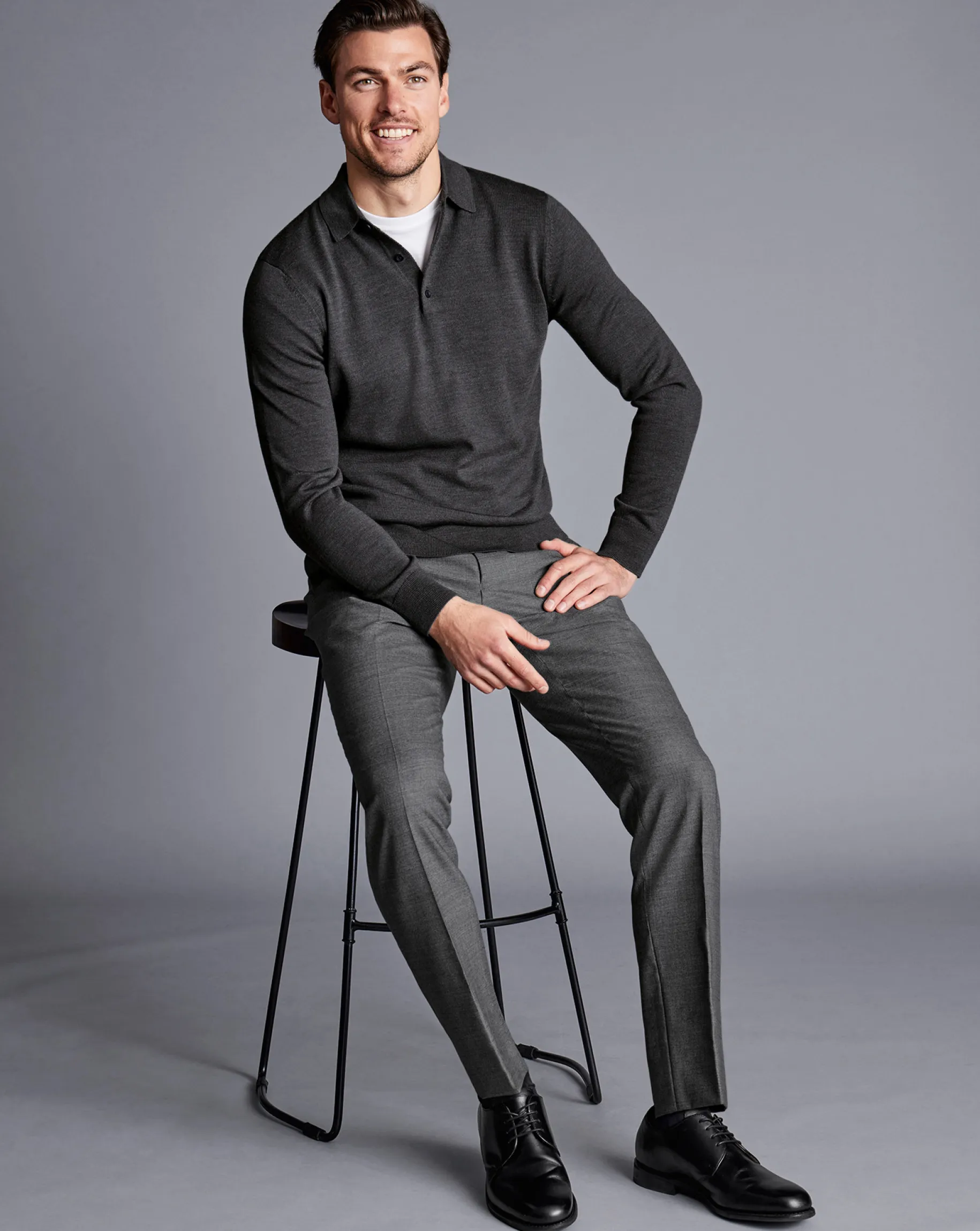 Smart Pants|Grey Pants<Charles Tyrwhitt Smart Italian Luxury Pants - Grey